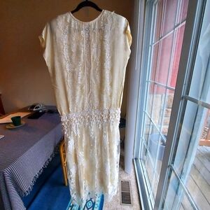 Jessica McClintock Ivory Lace Dress Vintage New With Tags Size 8